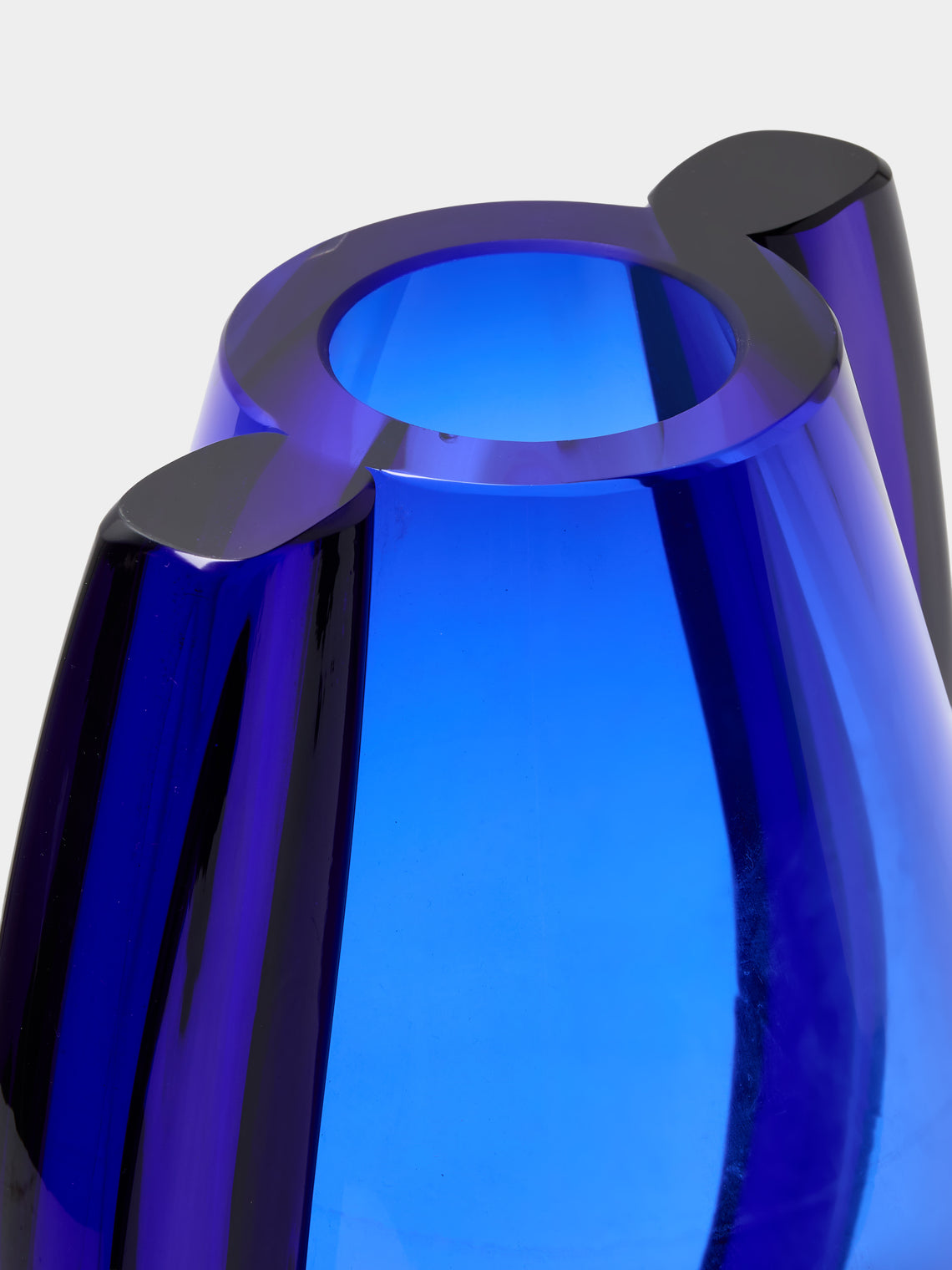 Antique and Vintage - 1980s Itre Murano Glass Vase (11in/28cm) - Blue - ABASK