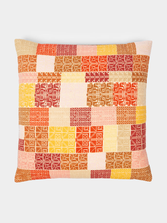 Kissweh - Rima Hand-Embroidered Cotton Cushion -  - ABASK - 