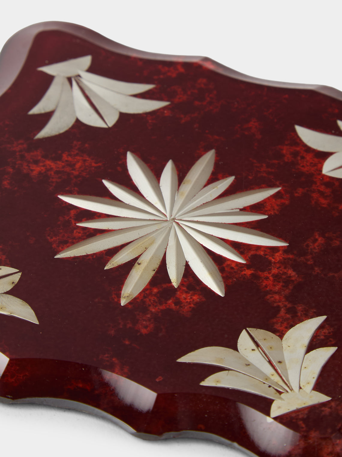 Borgo delle Tovaglie - Firenze Curio Mio Mirrored Glass Coasters (Set of 6) - Red - ABASK