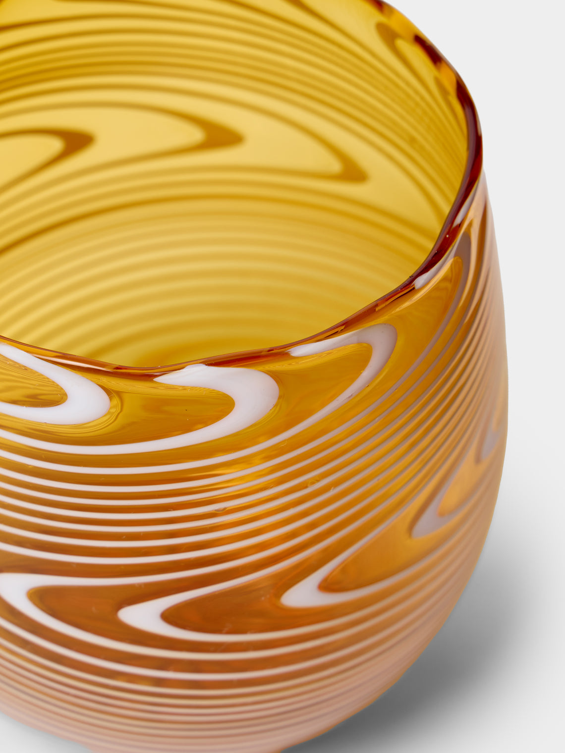 Cosima Swayze - Wave Hand-Blown Murano Glass Tumbler - Orange - ABASK