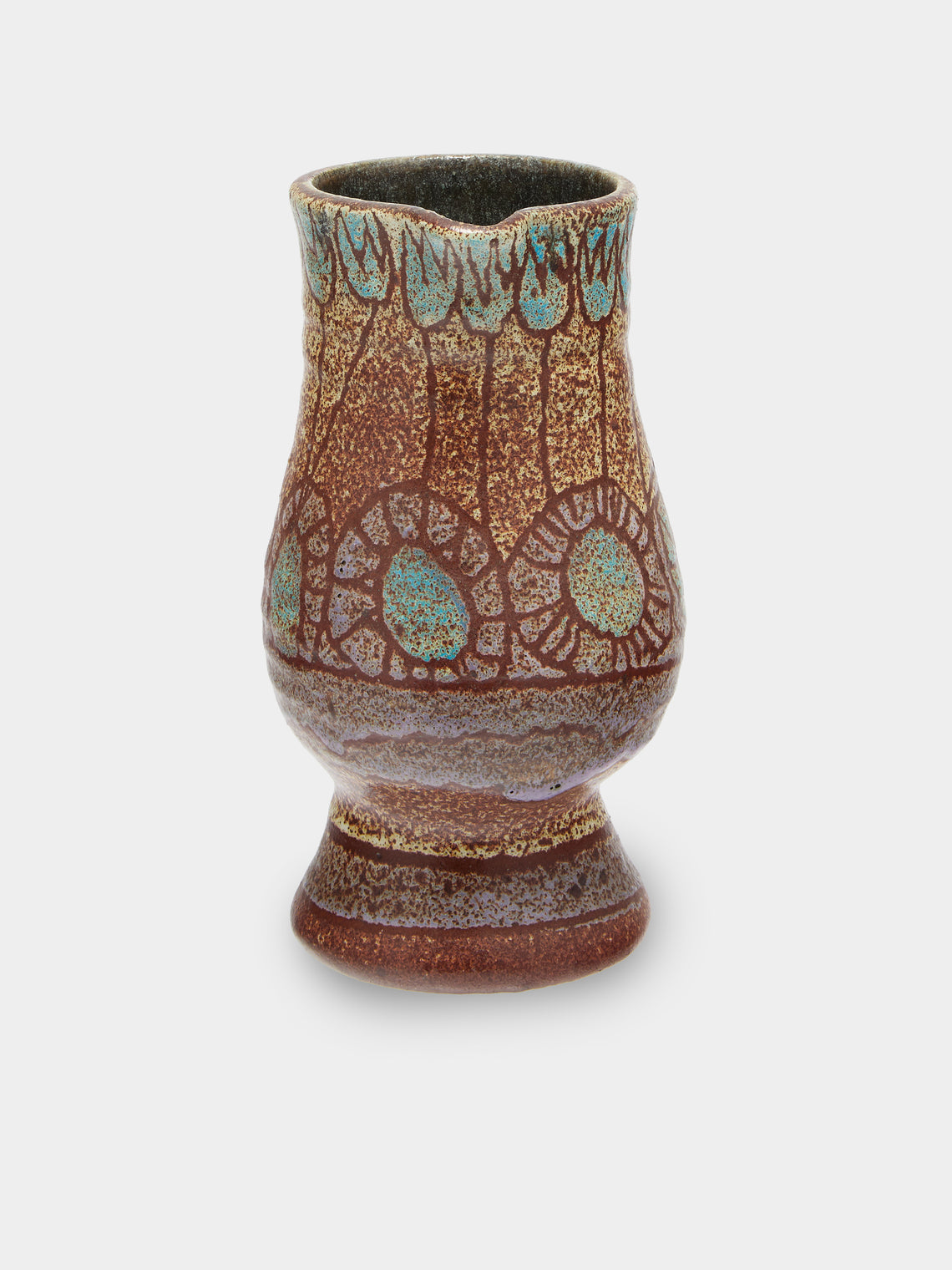 Antique and Vintage - Mid-Century Accolay Ceramic Pitcher - Brown - ABASK