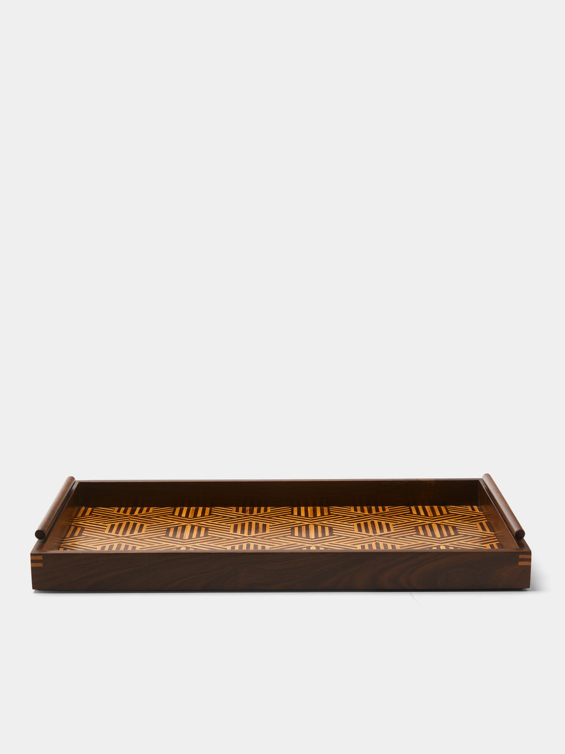 Marquetry Wood Tray (17.5in/44cm)