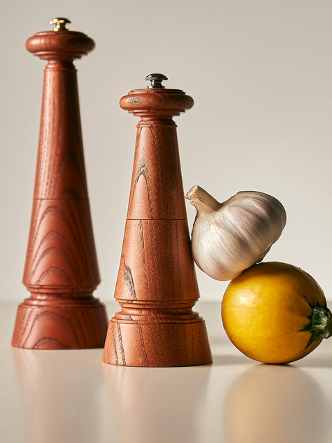 Yamani Woodworks - Hand-Turned Wood Salt Mill (7in/17.5cm) - Brown - ABASK