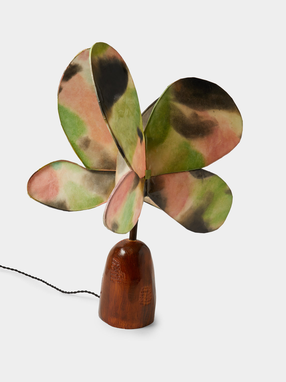 Yuxuan Huang - Spring Flower Hand-Painted Kozo Paper and Wood Table Lamp - Multiple - ABASK