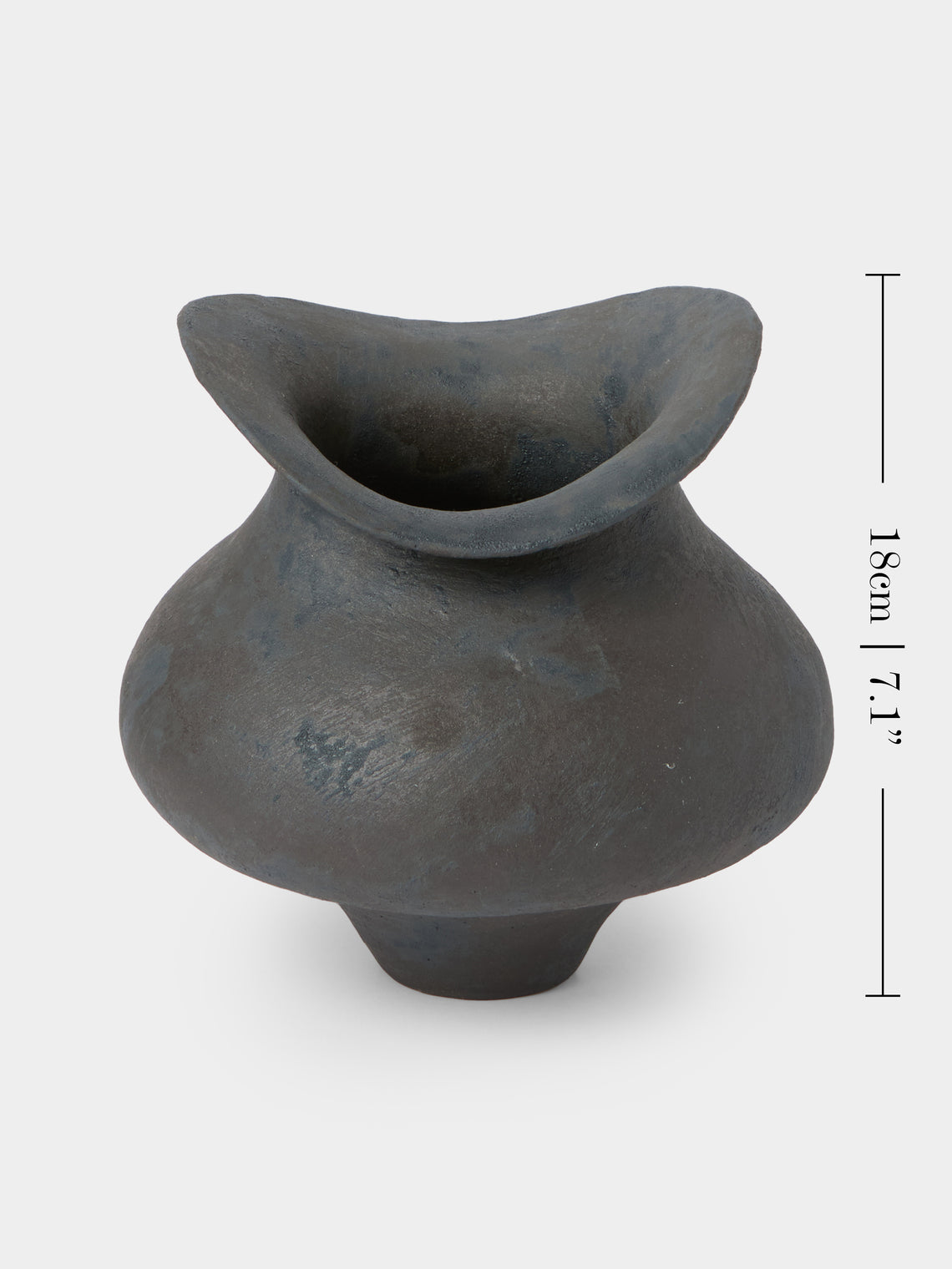 By Raffaella - Silvia Hand-Coiled Stoneware Vase (7in/18cm) - Gray - ABASK