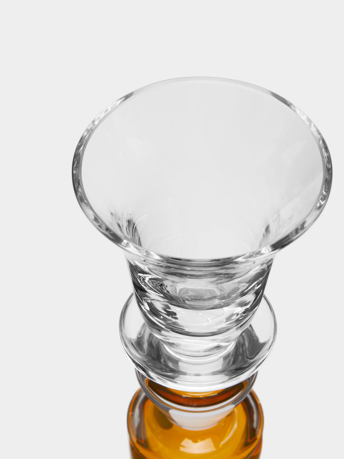 Theresienthal - Memphis Hand-Blown Crystal Candlestick (Set of 2) - Amber - ABASK