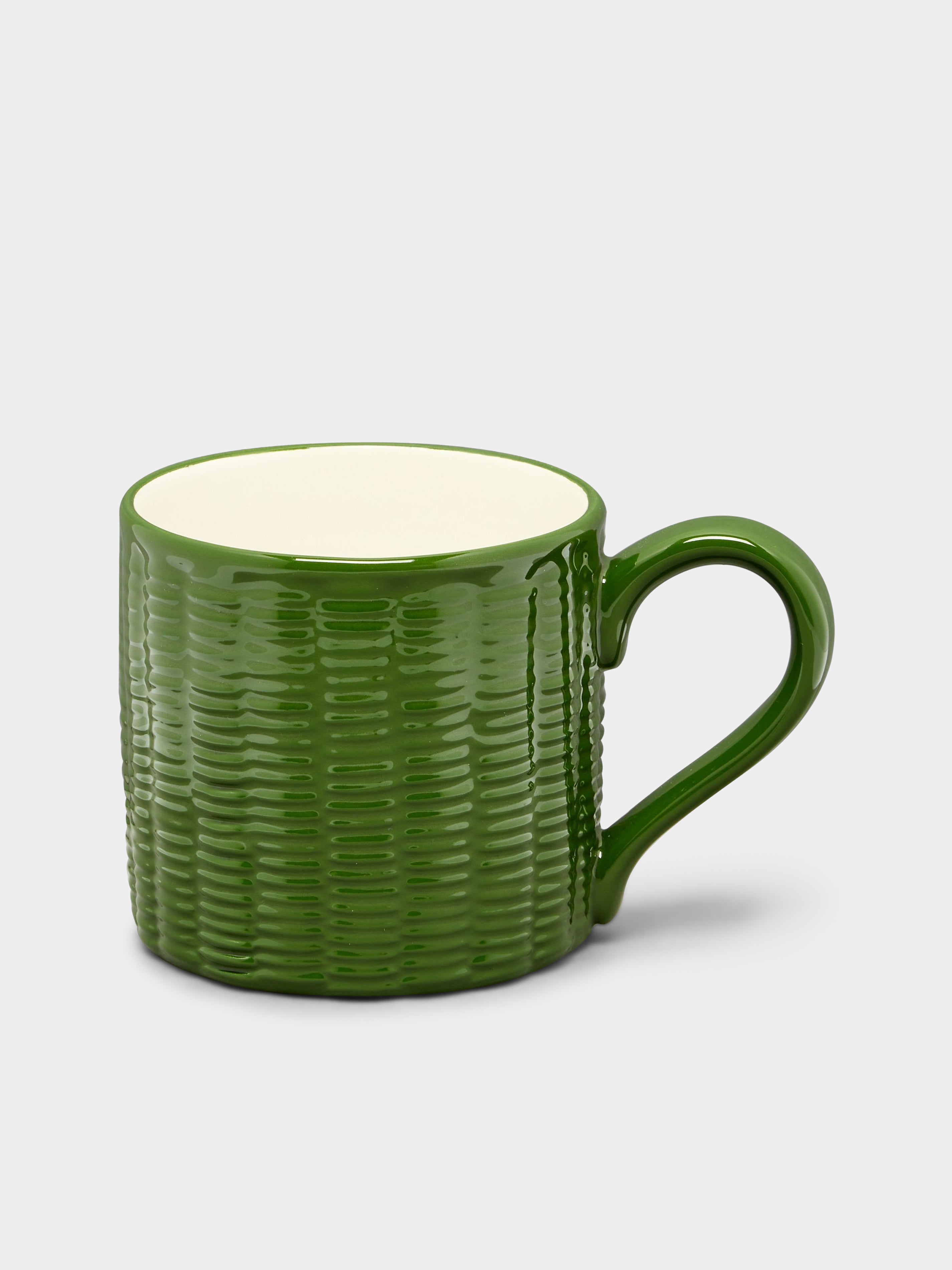 Wicker Hand-Painted Ceramic Mugs (Set of 4)
