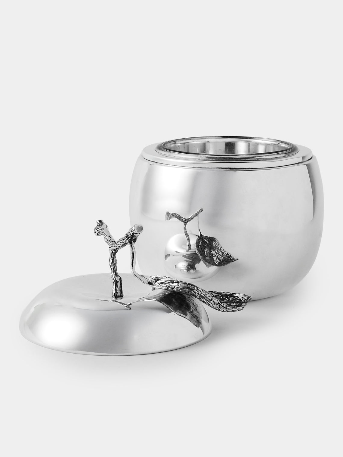 Antique and Vintage - 1960s Teghini Firenze Silver-Plated Apple Ice Bucket - Silver - ABASK