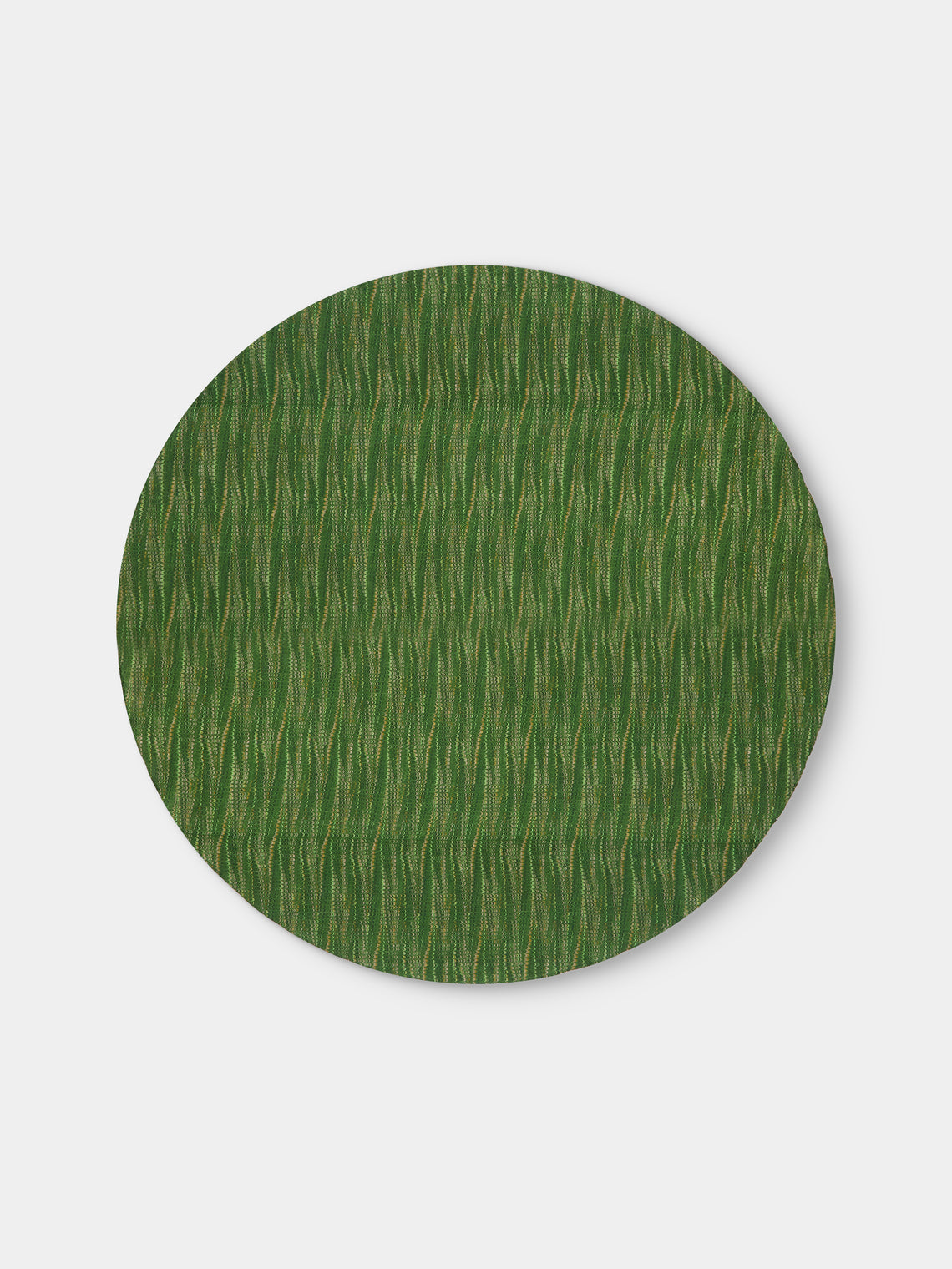 D'Ascoli - Niniane Printed Linen Round Tablecloth (90.5in/2.3m) - Green - ABASK - 