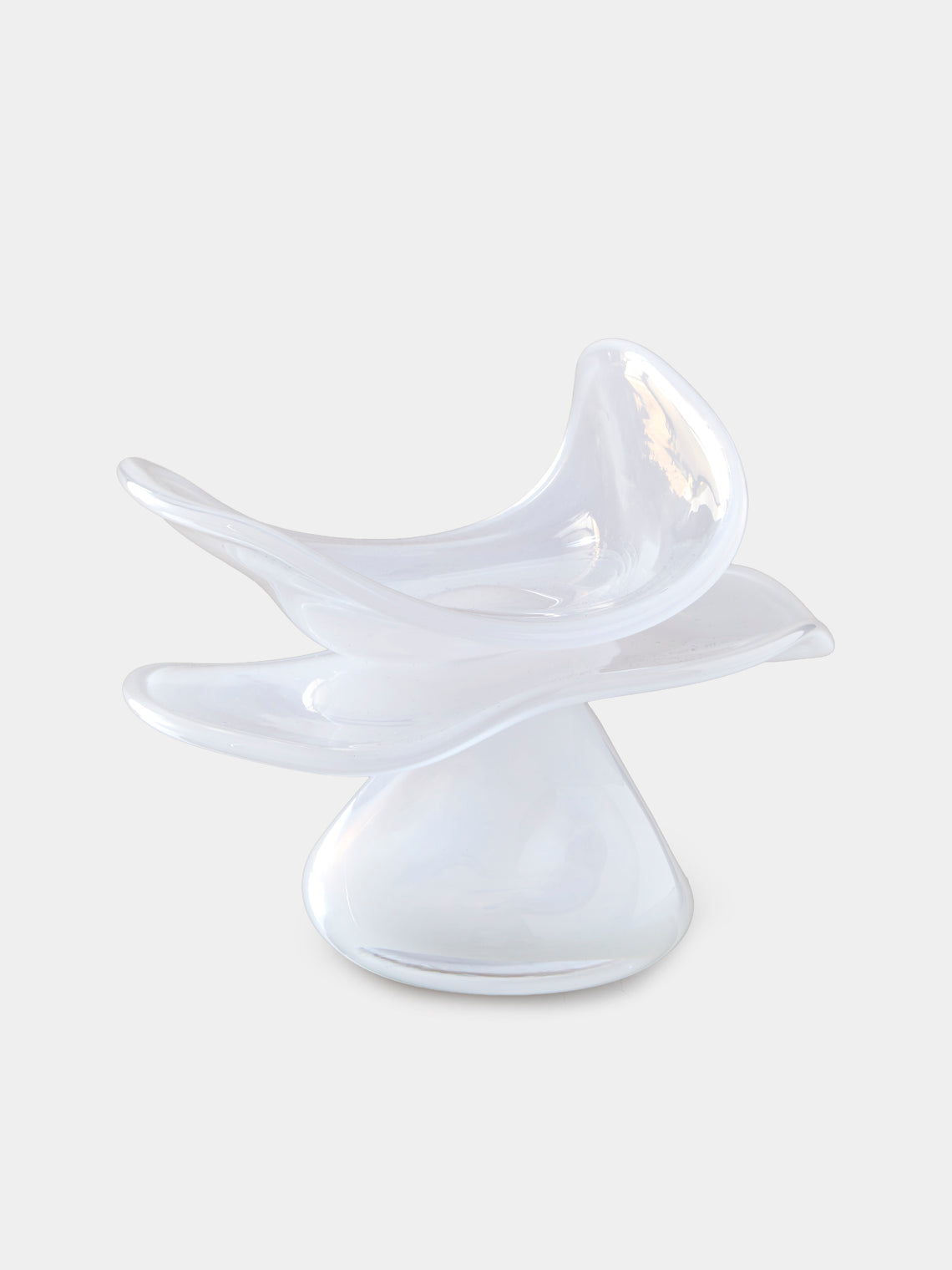 Oog Objects - 4 Hand-Blown Glass Vase (8in/21cm) - White - ABASK - 