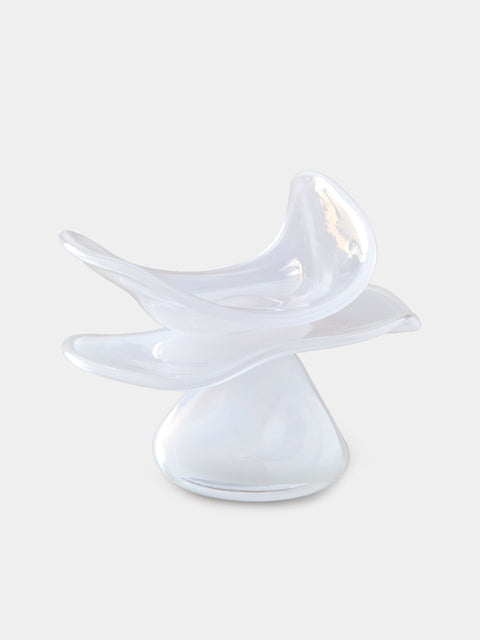 Oog Objects - 4 Hand-Blown Glass Vase (8in/21cm) - White - ABASK - 