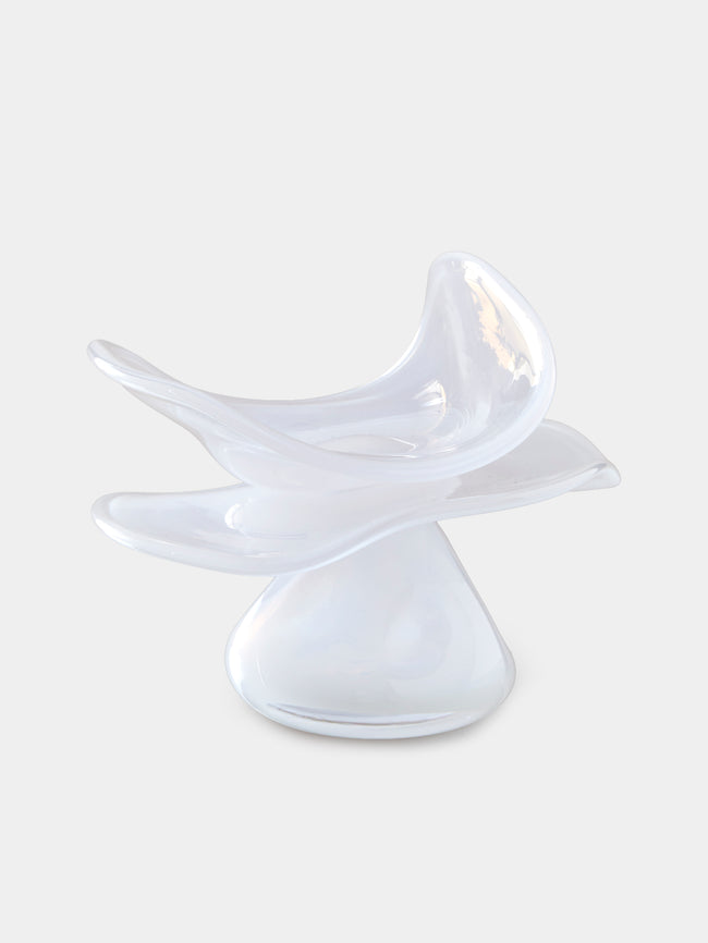 Oog Objects - 4 Hand-Blown Glass Vase (8in/21cm) - White - ABASK - 