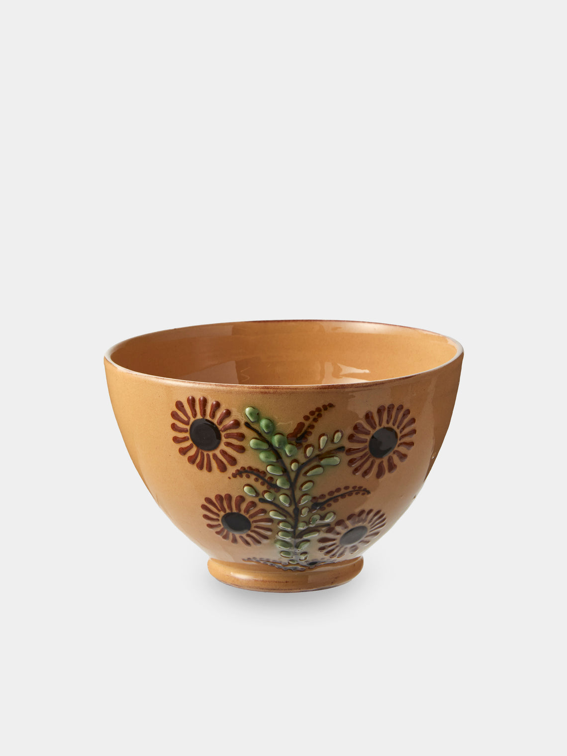 Poterie d’Évires - Flowers Hand-Painted Ceramic Small Bowls (Set of 4) - Cream - ABASK