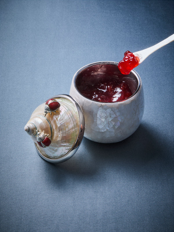 Objet Luxe - Ladybirds Bees Mother-of-Pearl and Silver-Plated Jam Pot - Ivory - ABASK