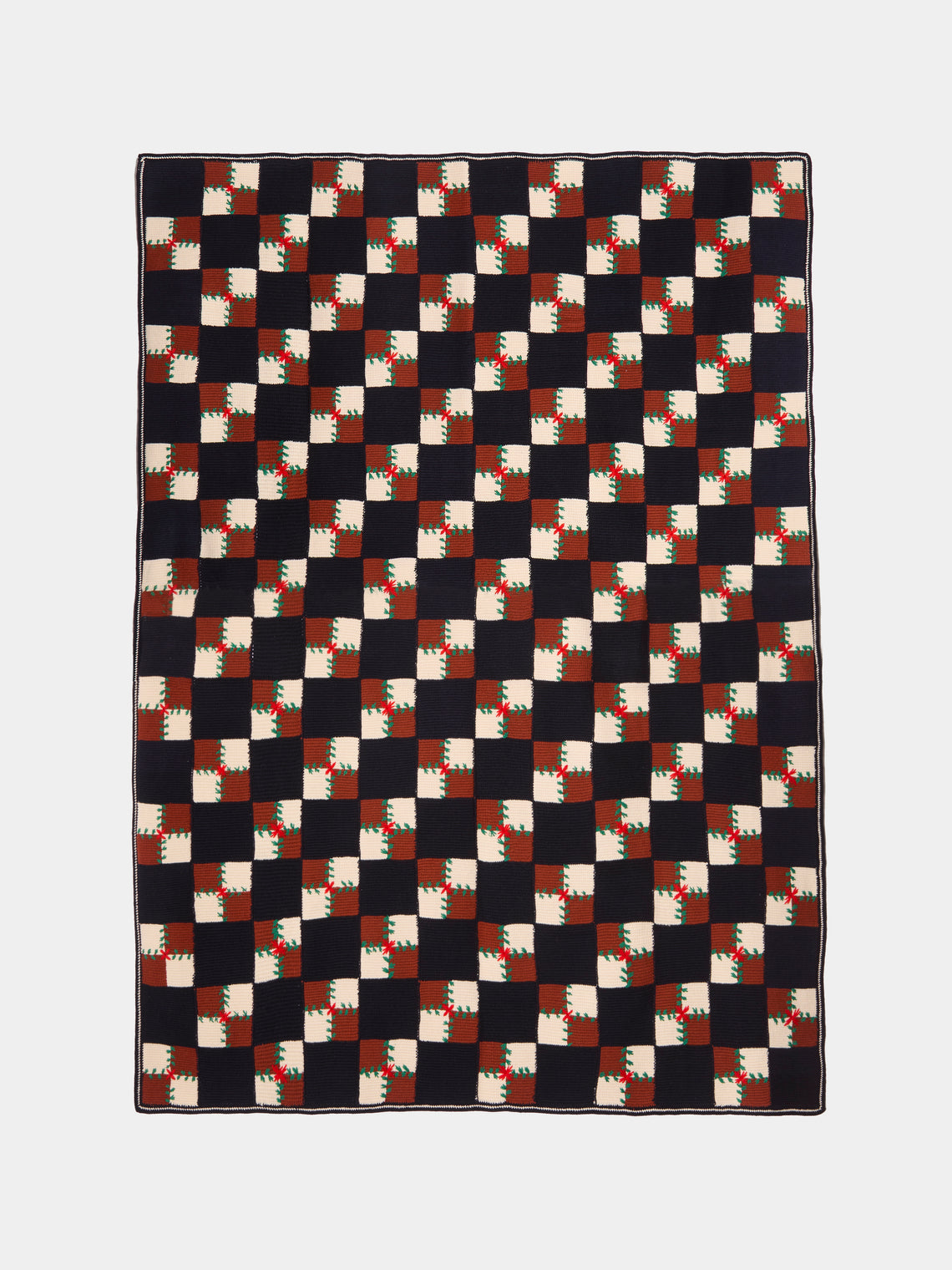 Saved NY - Basket Cashmere Throw (79in/2m) - Black - ABASK - 