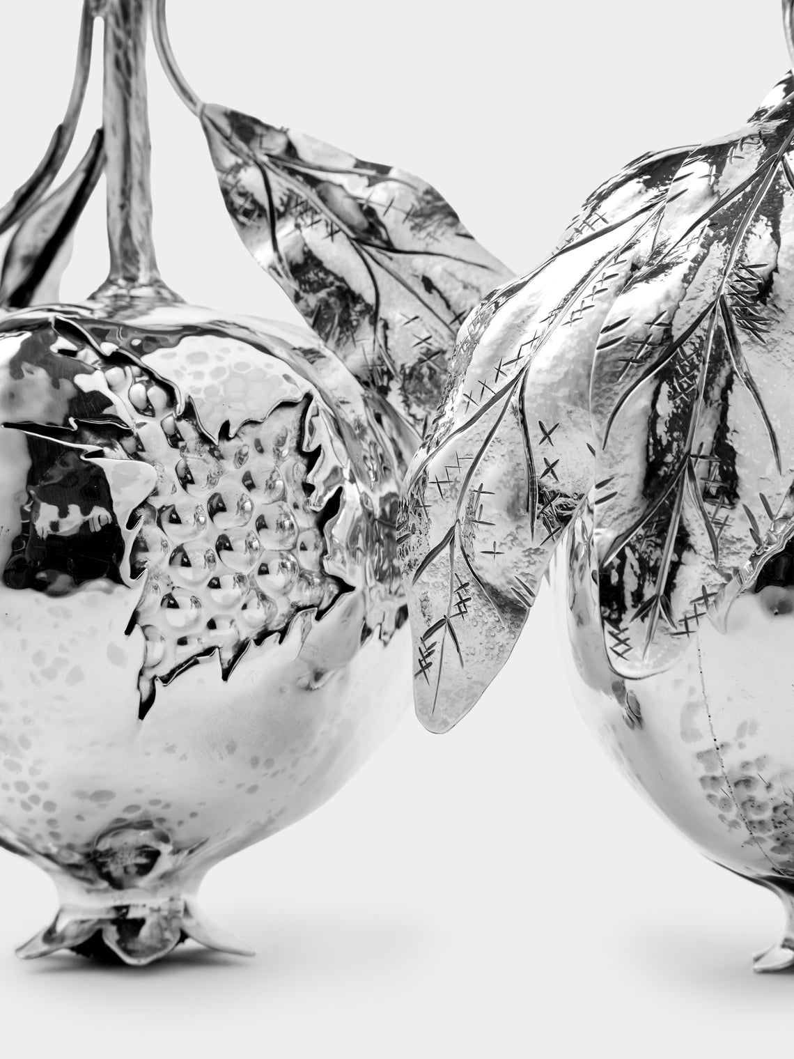 Milanese Silver - Pomegranate Sterling Silver Salt and Pepper Shakers (Set of 2) - Silver - ABASK