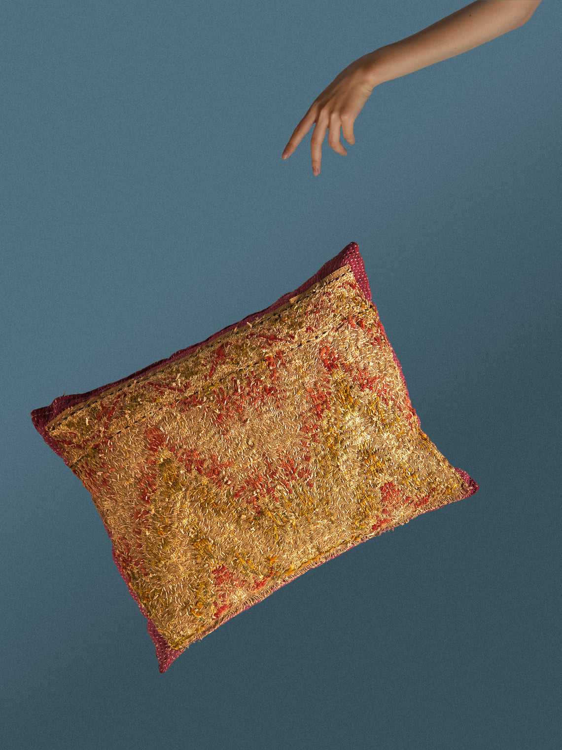 By Walid - 17th-Century Tapestry Linen Cushion (20.5in/52cm) - Multiple - ABASK