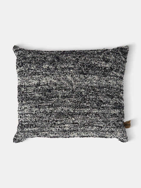 The House of Lyria - Pedale Hand-Dyed Wool Cushion (27.5in/70cm) - Black - ABASK - 
