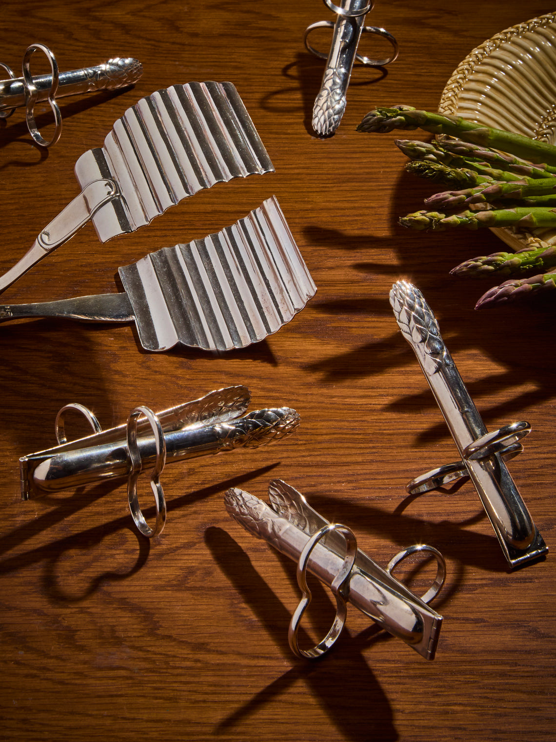 Antique and Vintage - 1922 Christofle Silver-Plated Asparagus Set (Set of 13) - Silver - ABASK