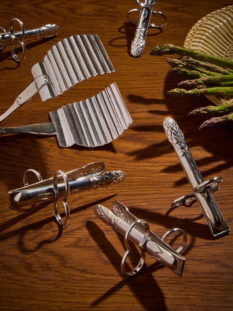 Antique and Vintage - 1922 Christofle Silver-Plated Asparagus Set (Set of 13) - Silver - ABASK