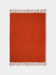 Lena Rewell - Handwoven Solid Mohair King-Size Blanket (118in/3m) - Orange - ABASK - 