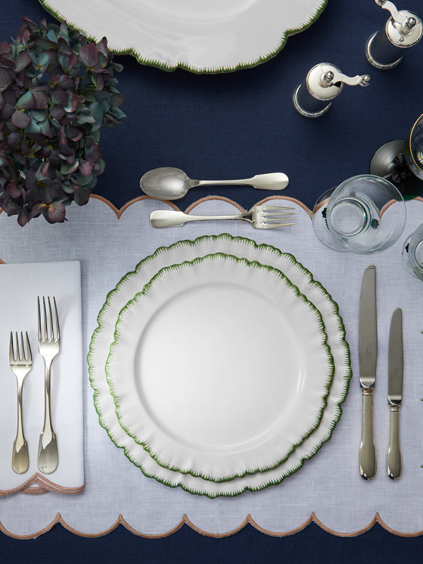 Atelier Soleil - Combed Edge Hand-Painted Ceramic Dinner Plates (Set of 4) -  - ABASK