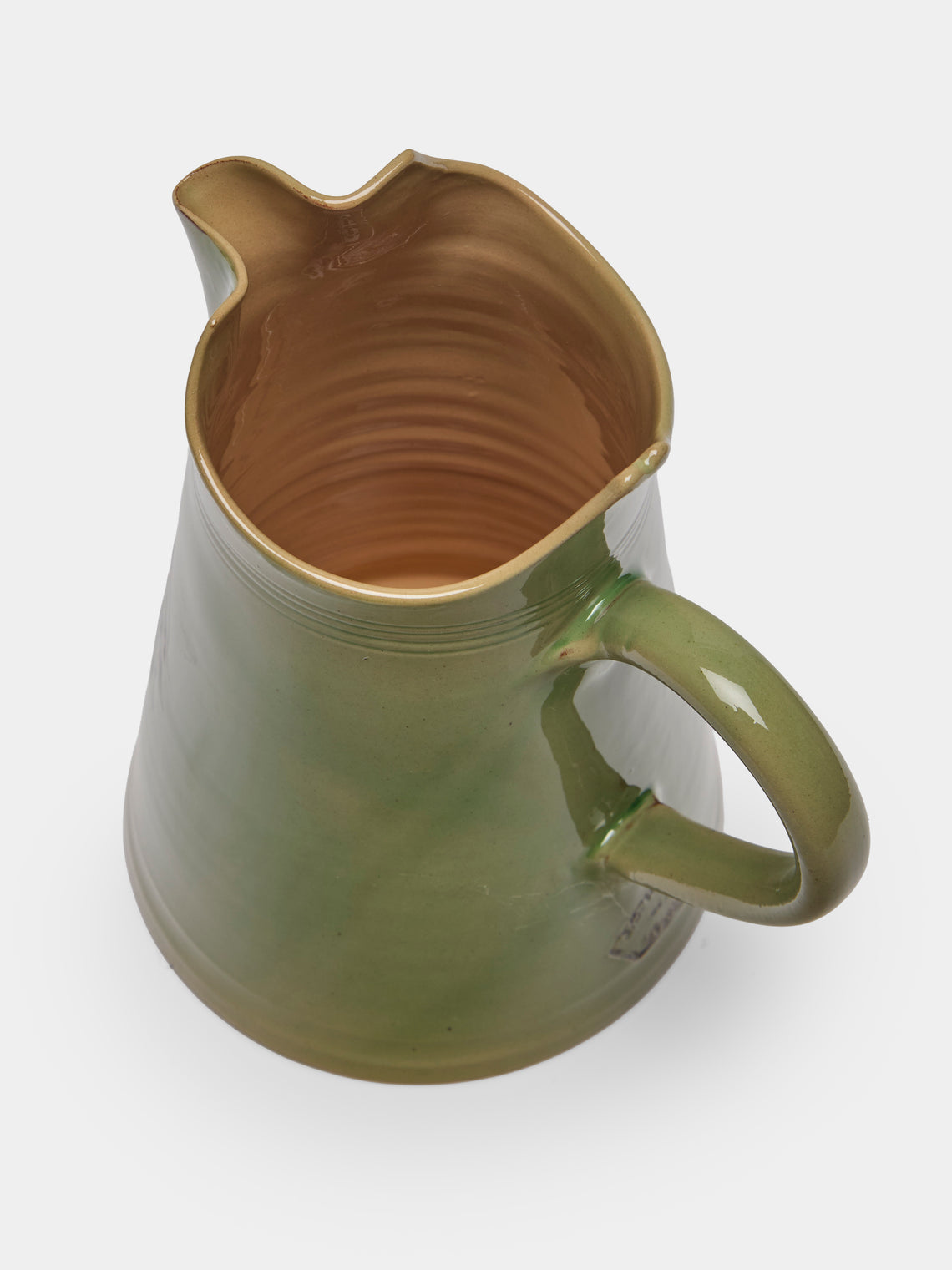 Poterie d’Évires - Chickens Hand-Painted Ceramic Large Milk Jug - Green - ABASK