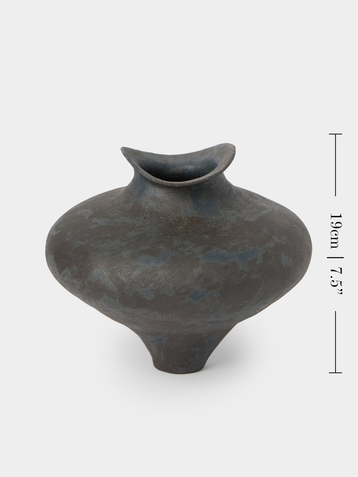 By Raffaella - Roma Hand-Coiled Stoneware Vase (8in/20cm) - Gray - ABASK