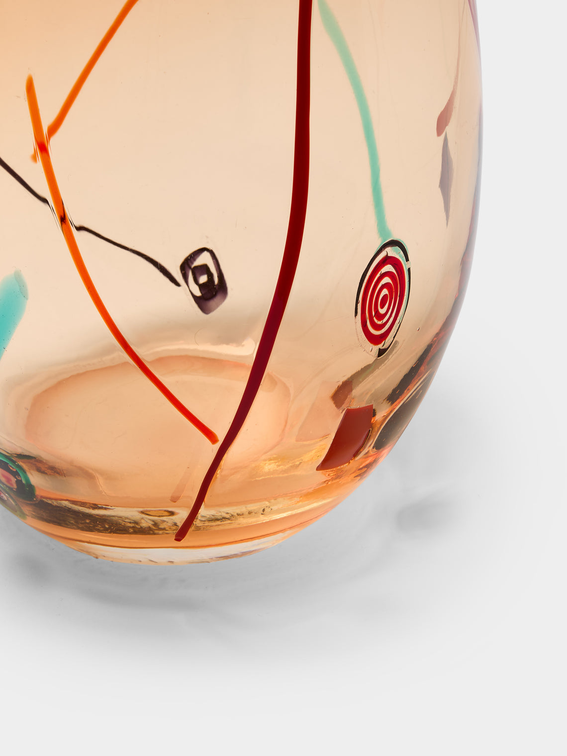 Antique and Vintage - 1980s Carlo Moretti Murano Glass Vase (14.5in/37cm) - Orange - ABASK