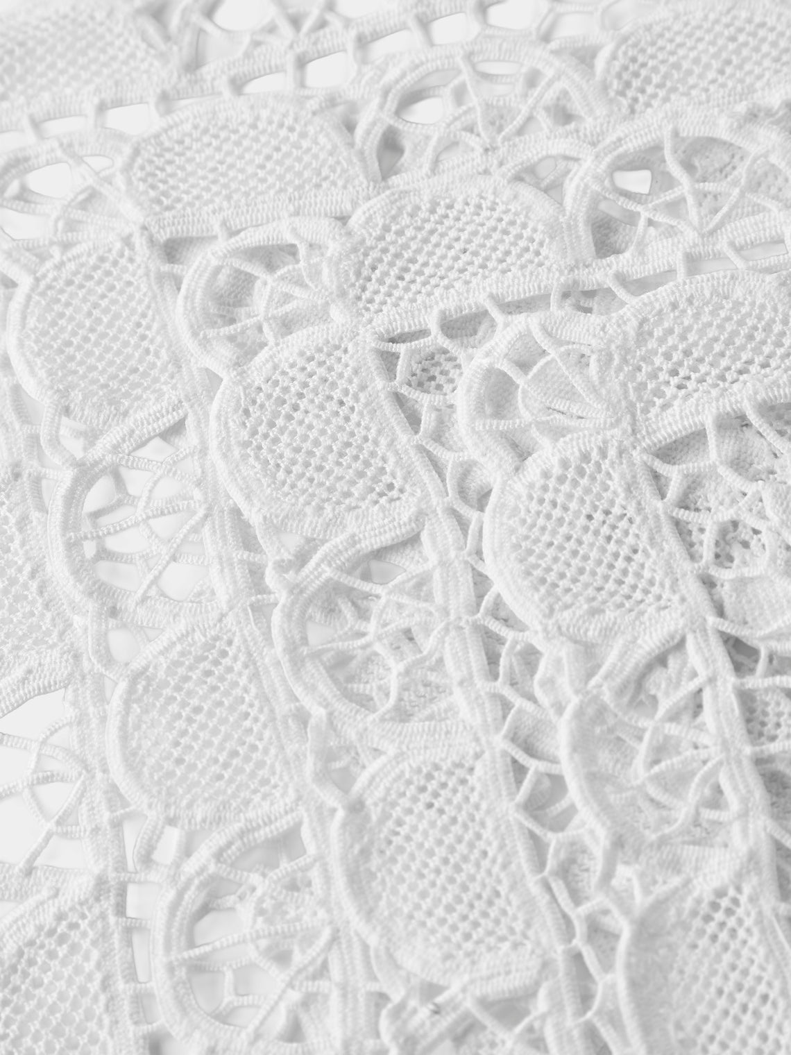 Rolane du Dreuih Creations - Lacework Linen Square Placemats (Set of 4) - Ivory - ABASK