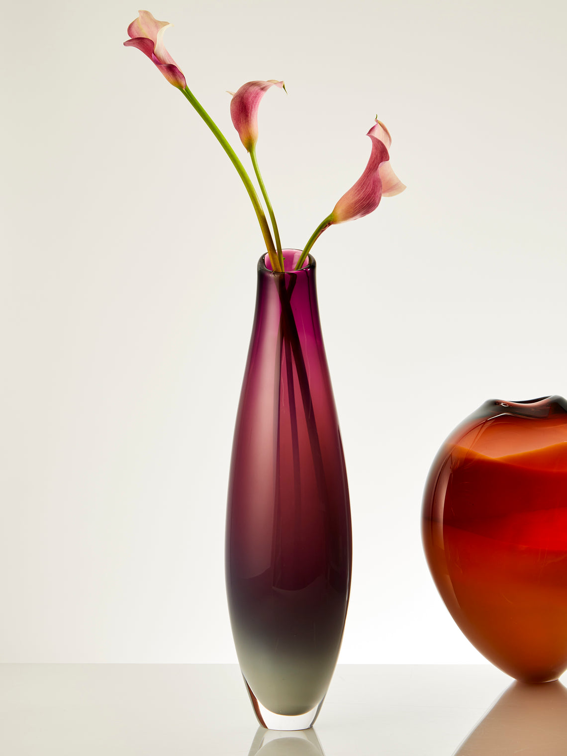 Michele Oberdieck - Cigarillo Hand-Blown Glass Vase (17.5in/44cm) - Purple - ABASK