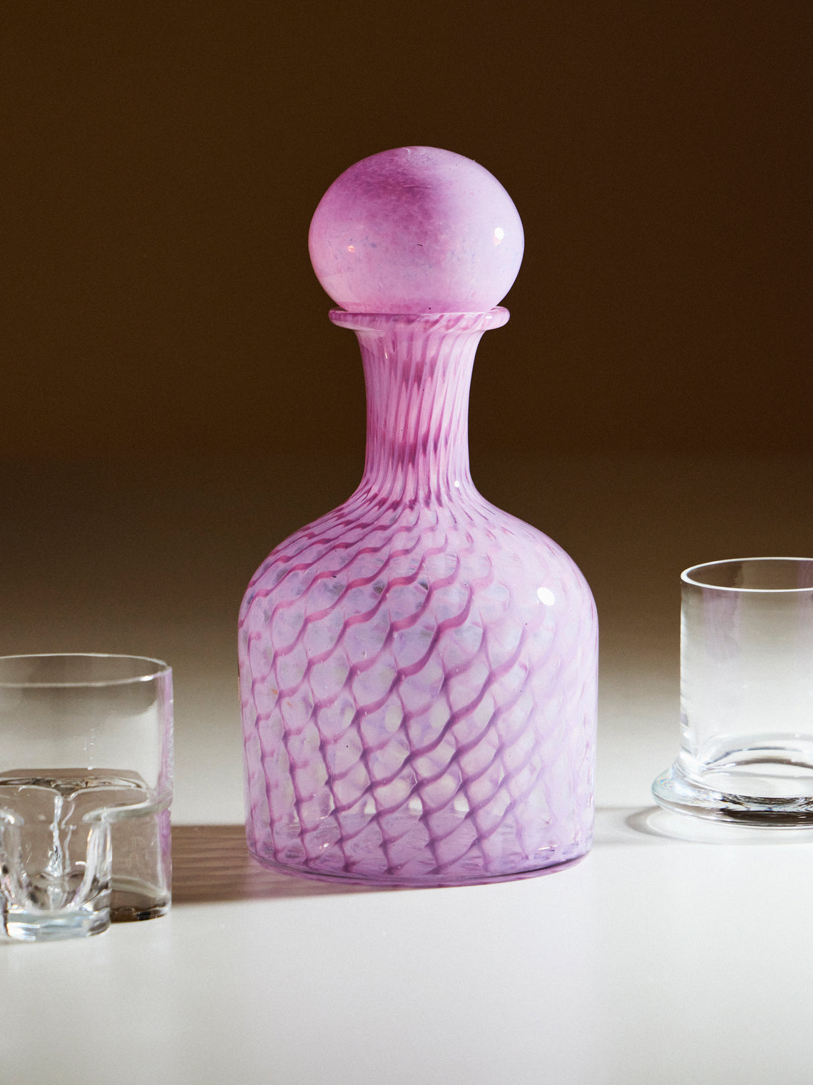 Antique and Vintage - 1950s Murano Glass Decanter - Pink - ABASK