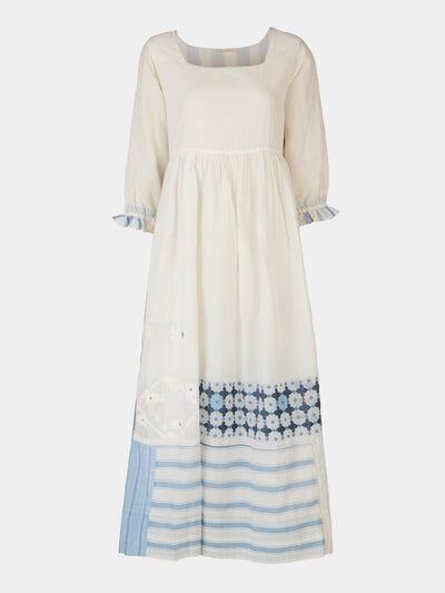 Injiri - Amber 30 Hand-Loomed Cotton Dress - White - ABASK - 