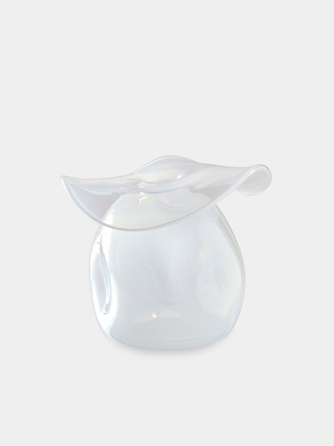 Oog Objects - 7 Hand-Blown Glass Vase (8in/23cm) - White - ABASK - 