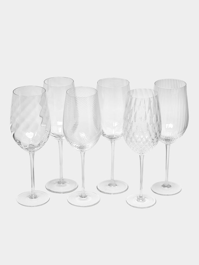 NasonMoretti - Tolomeo Hand-Blown Murano White Wine Glasses (Set of 6) -  - ABASK - 