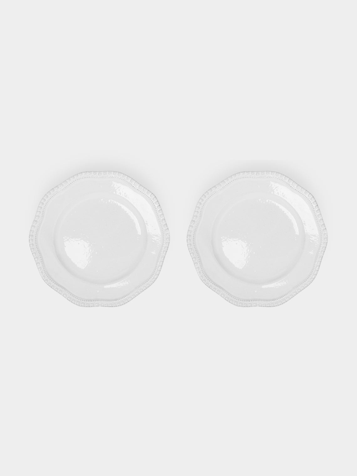 Astier de Villatte - Clarabelle Hand-Glazed Ceramic Salad / Dessert Plate (Set of 2) - White - ABASK 