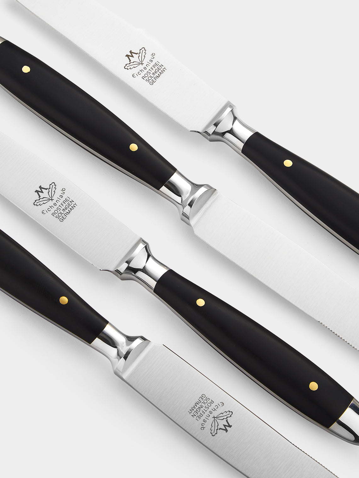 Eichenlaub - Resin Old German Steak Cutlery (Set of 4 Pieces) - Black - ABASK