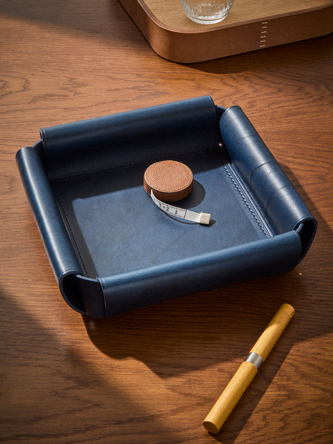 Otzi Studio - Assembly Leather Valet Tray (10in/26cm) - Blue - ABASK