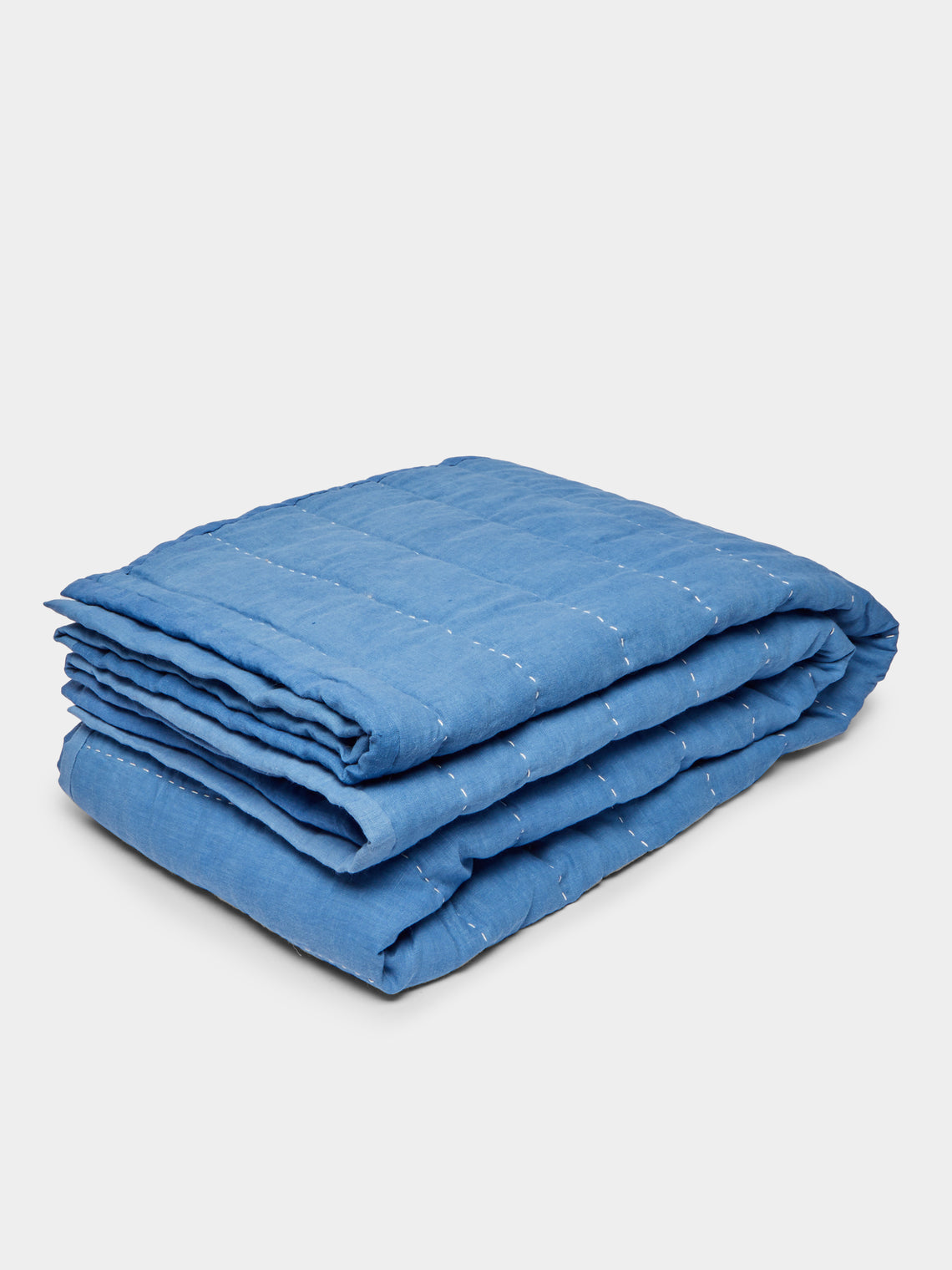 Hand-Embroidered Linen Quilt (79in/2m)