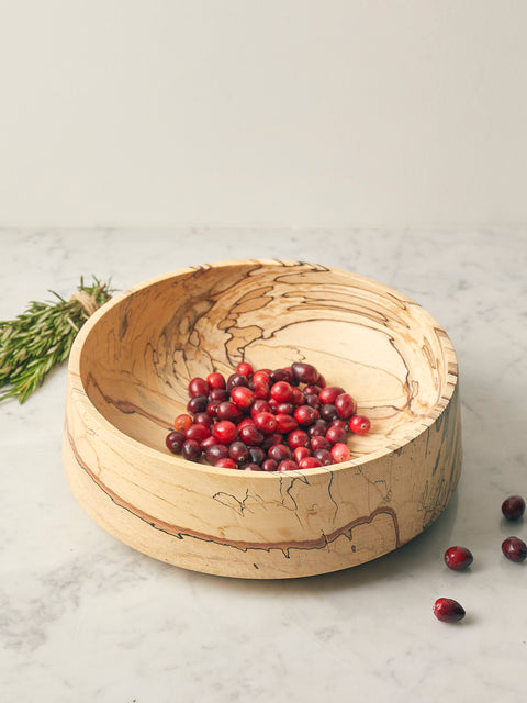 Bird & Branch - Hand-Turned Spalted Beech Tall Bowl - Natural - ABASK