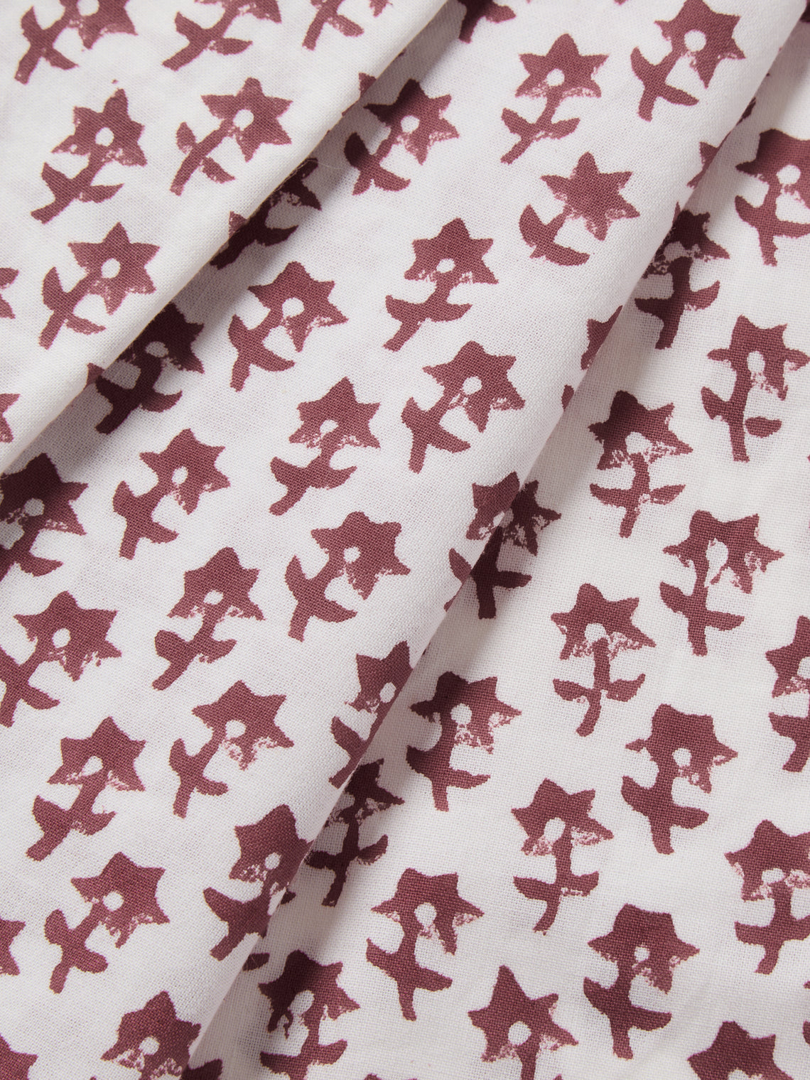 Chamois - Dancing Star Block-Printed Cotton Napkins (Set of 8) - Red - ABASK