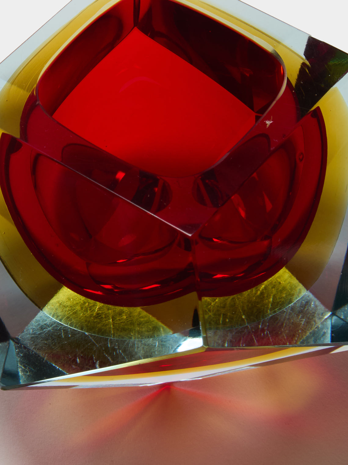 Antique and Vintage - 1950s Flavio Poli Murano Glass Ashtray - Red - ABASK