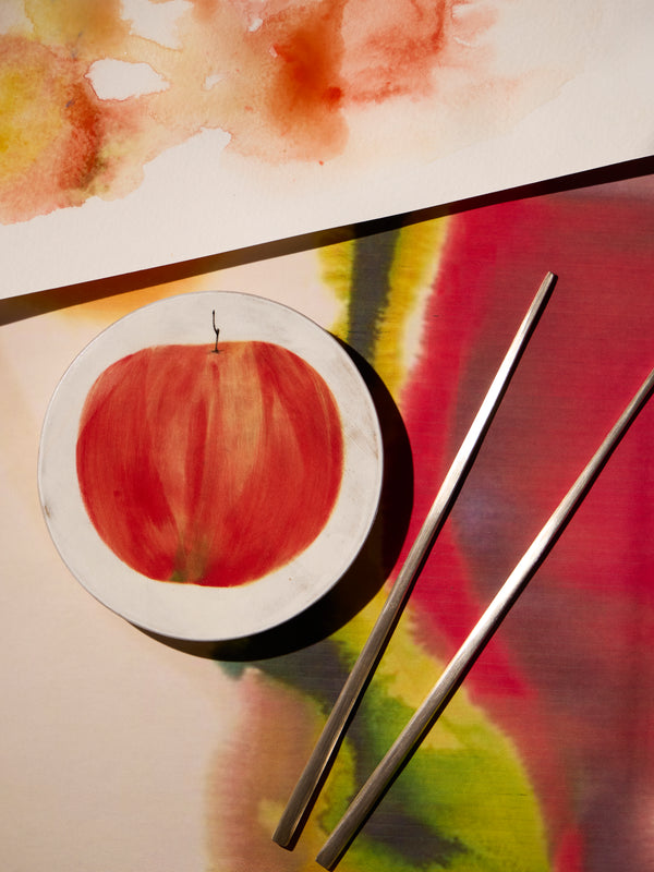 Yon Ho Kyung - Apples Buncheong Small Plate - White - ABASK