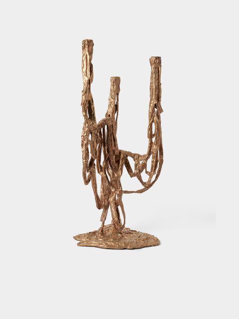 Viya - Golden Banyan Bronze Candelabra - Bronze - ABASK - 