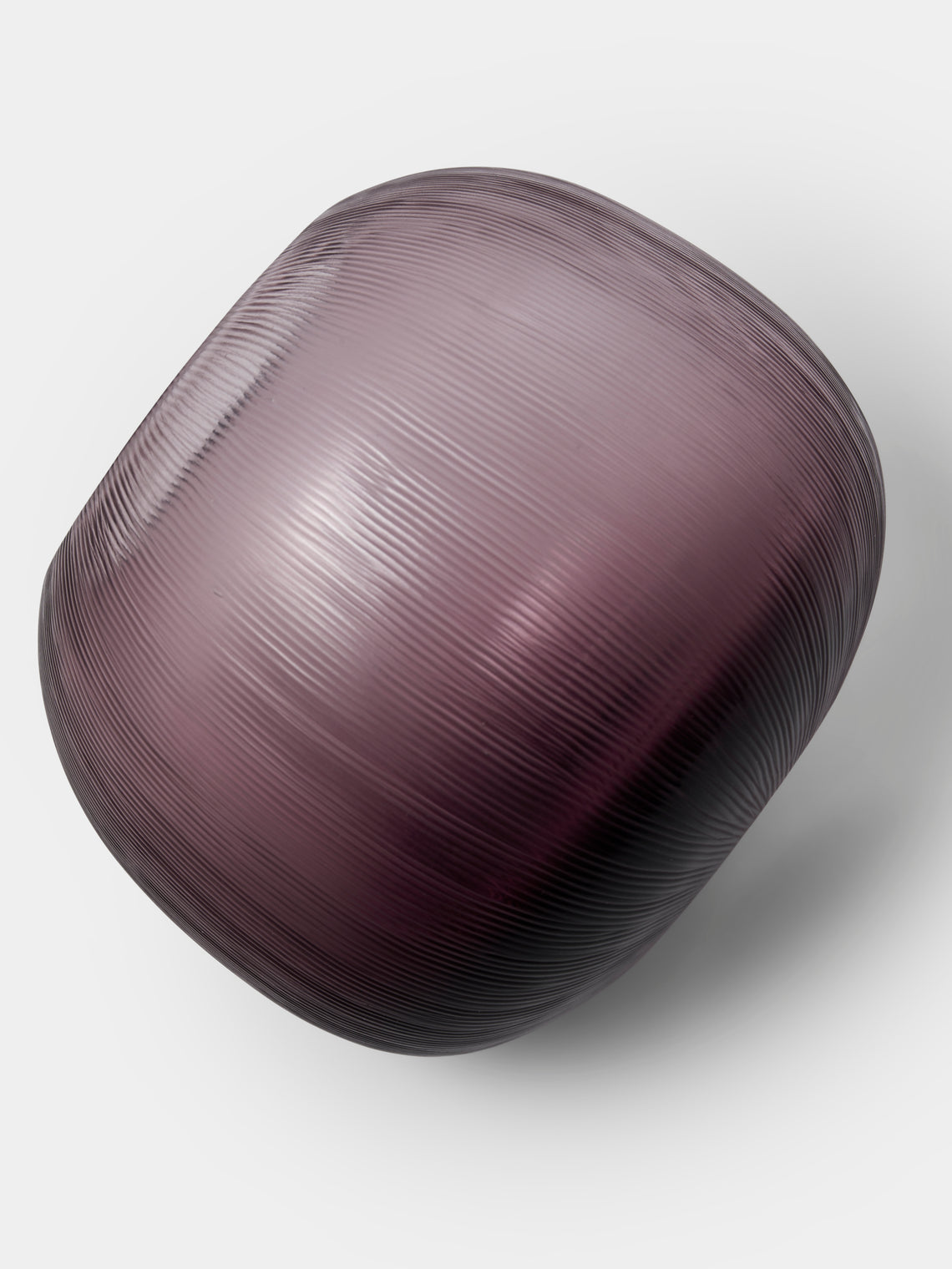 Micheluzzi Glass - Riccio Ametista Millerighe Hand-Blown Murano Glass Vase (6in/15cm) - Purple - ABASK