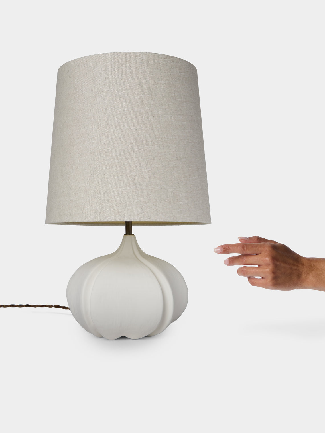 Legato Studio - Dido Hand-Cast Stoneware Table Lamp - Ivory - ABASK