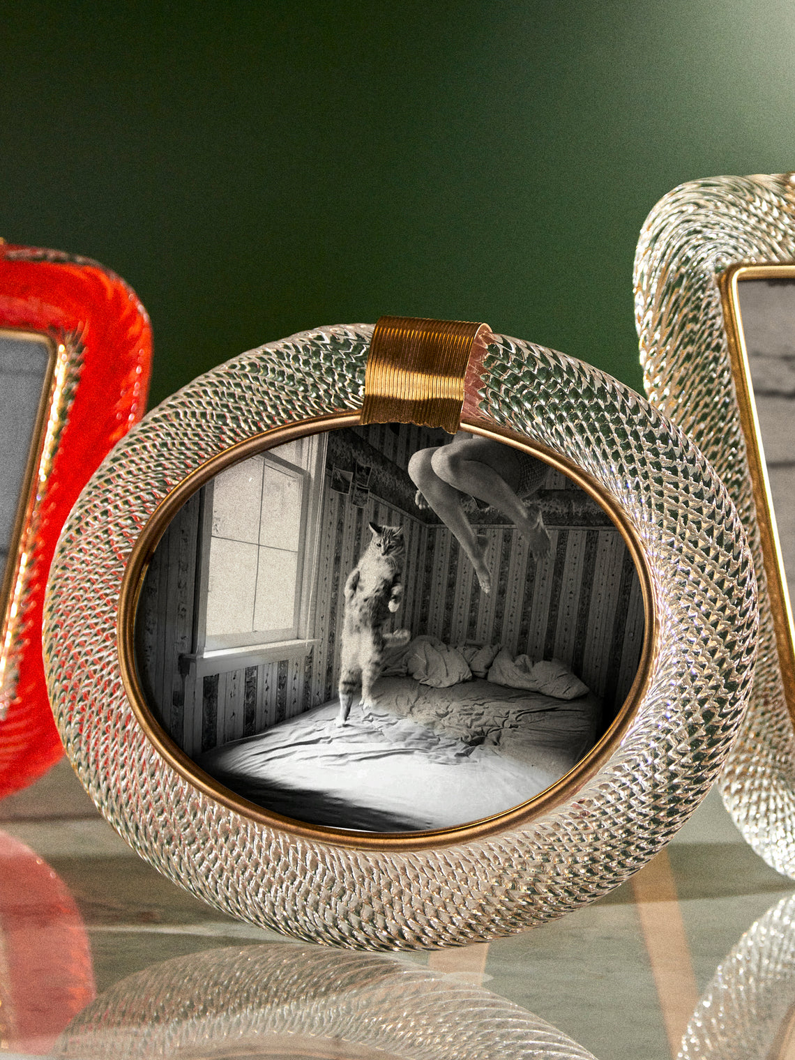 Antique and Vintage - 1960s Murano Glass Photo Frame - Clear - ABASK