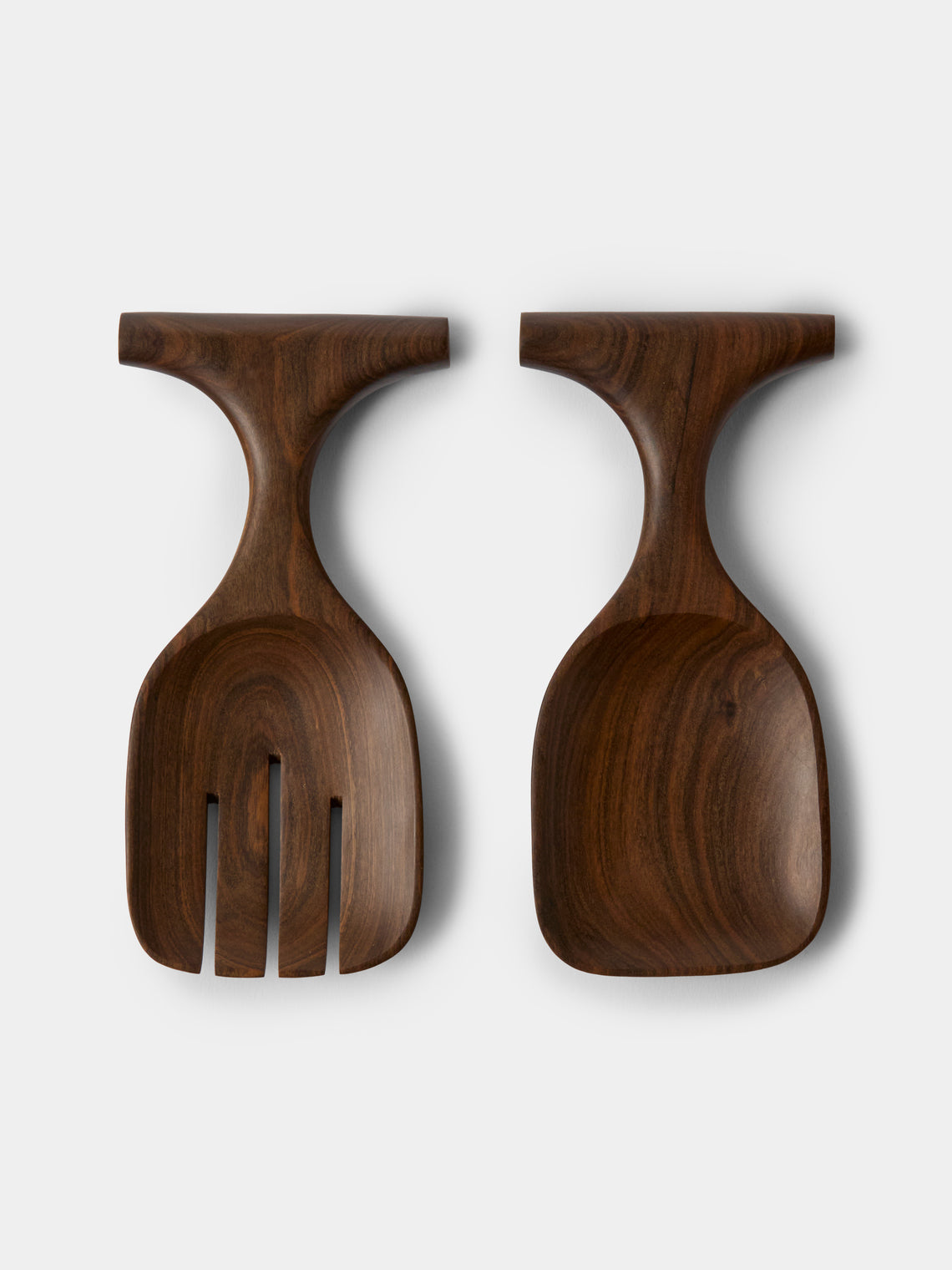 CasaLatina - Lara Whale Hand-Carved Hardwood Salad Servers - Brown - ABASK - 