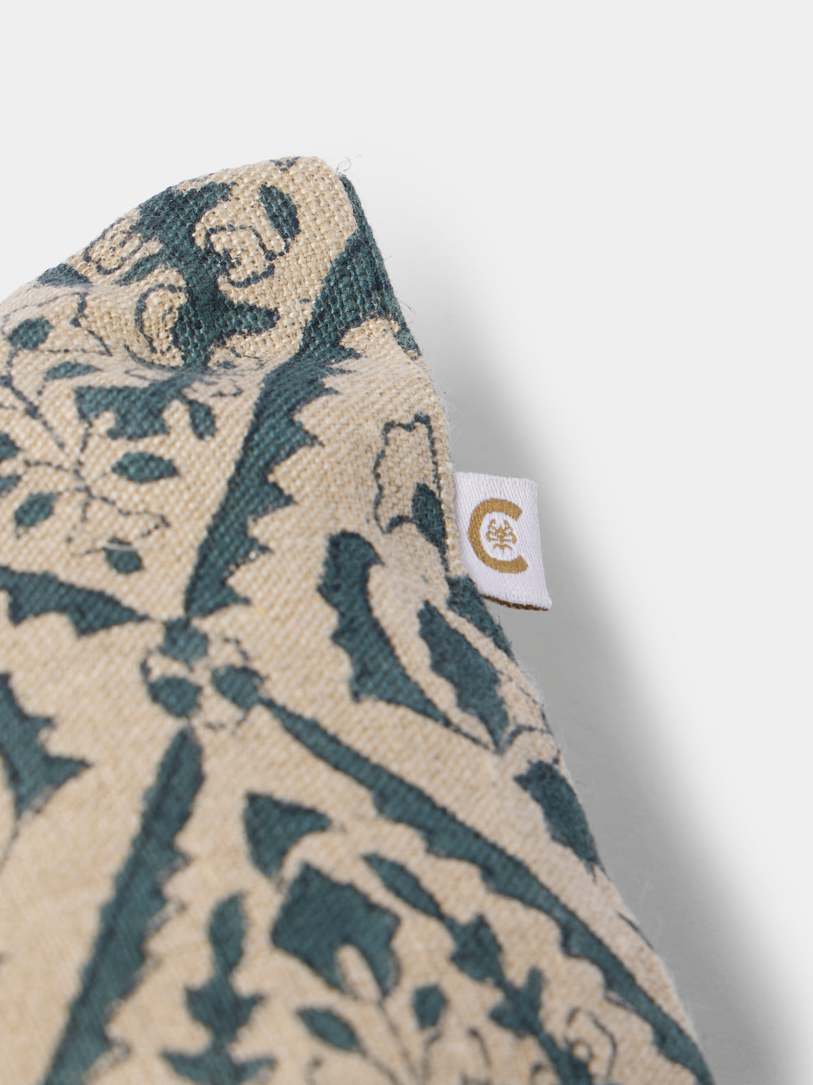 Chamois - Block-Printed Linen Cushions – 19.5in/50cm (Set of 2) - Blue - ABASK