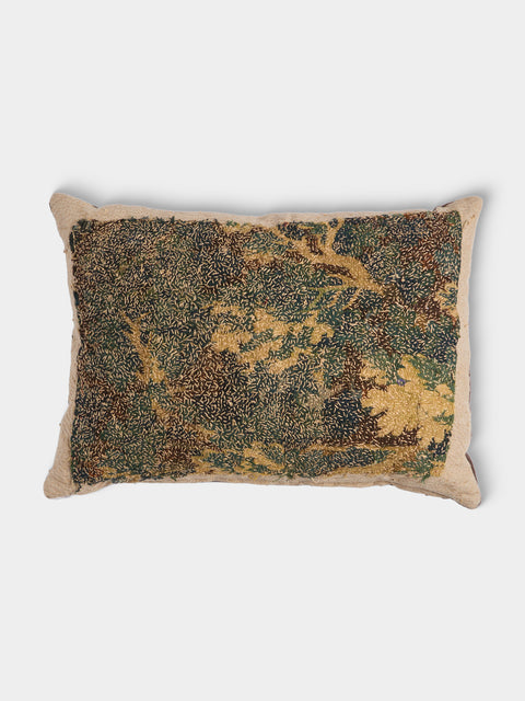 By Walid - 17th-Century Flemish Verdure Tapestry Marcella Cotton Cushion (26in/66cm) - Multiple - ABASK - 